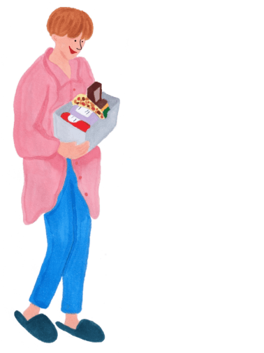 フリーボックスをもった女の子